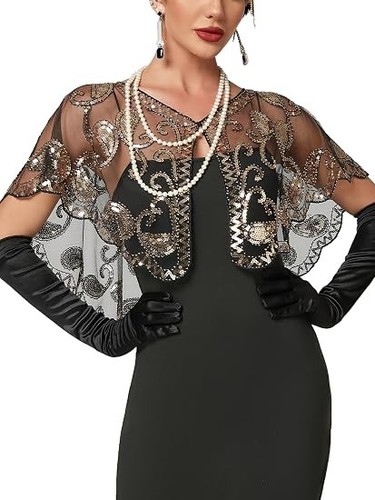 1920s shawl wraps sequin - 1920s,