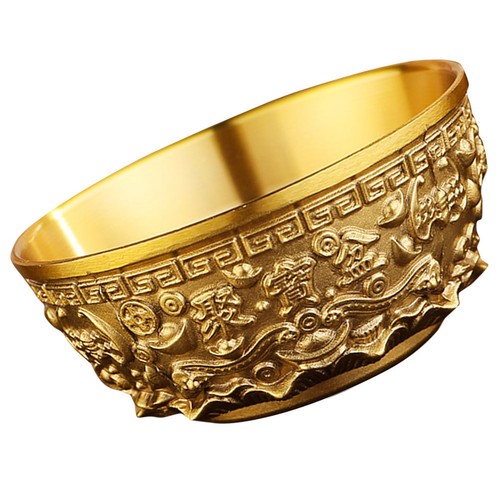 Golden brass treasure bowl for - brass,