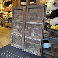 Pair vintage wooden door - vintage,