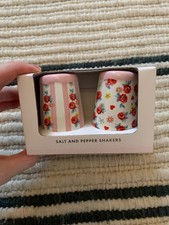 CATH KIDSTON Pink Floral Salt & Pepper Shakers Pots New