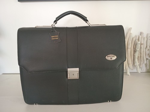 Mens black leather briefcase - leather,