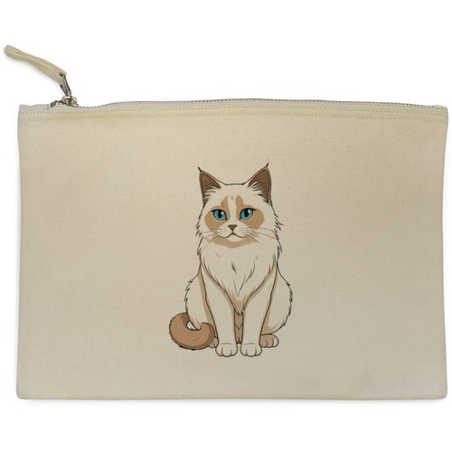 Birman cat canvas zip clutch - canvas,