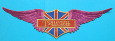 VINTAGE 80s LARGE 16 INCH / 41 CMS GENUINE TRIUMPH MOTORCYCLE EMBROIDERED PATCH 