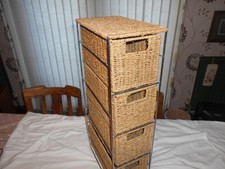 A unit of four wicker basket