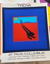 1972 VINTAGE ORIGINAL POSTER  ERNEST TROVA PRINT RED BLUE THE FALLEN MAN PACE US