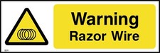 Warning Razor Wire Sign or
