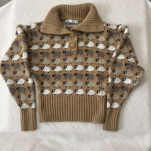 Zara sheep beige pattern - sheep,