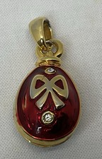 Bright Red Enamel Egg Shaped