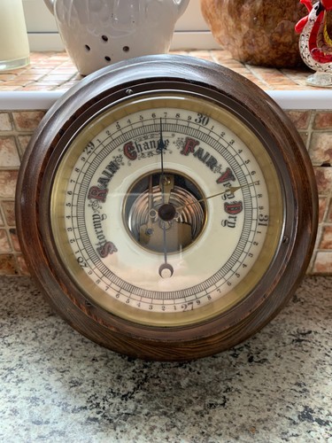 Antique aneroid barometer - aneroid,