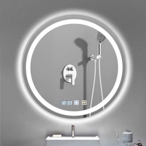 Round led bathroom - bathroom, with