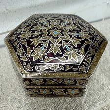 Solid Silver Enamel Hexagonal