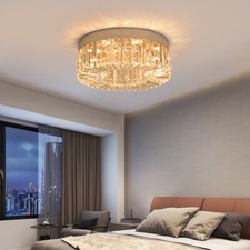 LED Ceiling Light Crystal Chandelier Living Room Bedroom Pendant Lamp 3-Colors