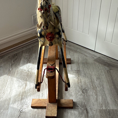 Vintage wooden rocking horse - vintage,