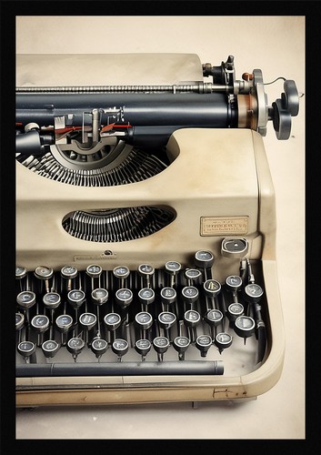 Soft vintage typewriter framed - soft,