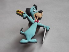 Huckleberry Hound rubberised stud badge, official Hanna-Barbera merchandise