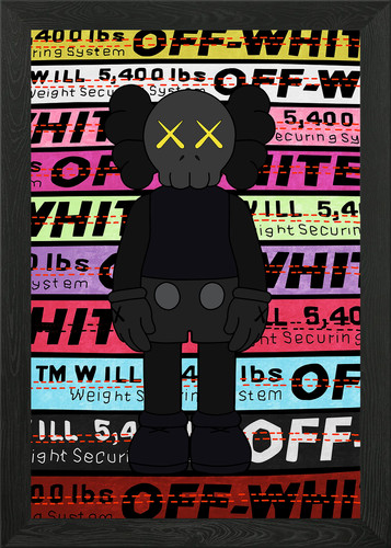 Show black kaws framed wall - show,