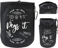 Large Waterproof Peg Bag with Drawstring Closure & Hanging Snap Hook Storage Bag