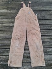 Carhartt R02 Quilt Lined Duck Bib Overalls Dungarees Mens XL 38"W 30"L Authentic