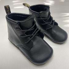 Baby Dr Martens Boots Shoes Booties Faux Leather Black UK 3