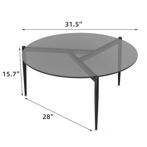 Modern glass coffee table - glass, side