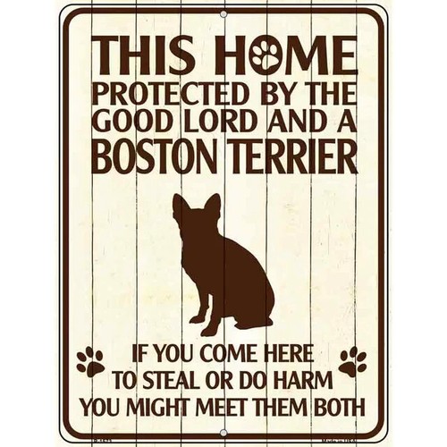Boston terrier protected metal - boston,
