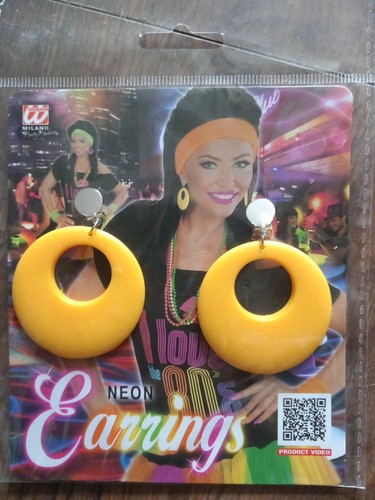 Earrings clip yellow 60s - earrings,