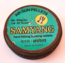 Vintage / Unusual SAMYANG 250g .22 5.5mm Air Rifle / Gun Pellet Tin & Pellets