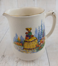 Morley Ware "Crinoline Lady"/"Cottage Garden" dual design ceramic milk jug