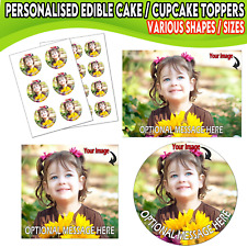 PERSONALISED EDIBLE CAKE TOPPER  with YOUR PHOTO / LOGO / MESSAGE - WAFER/ICING