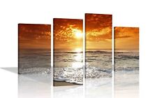 Landscape Sunset Ocean Canvas Wall Art Prints Panel Framed Wall Decor Pictures
