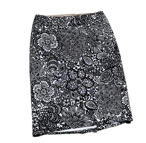 Black white floral pencil - black,