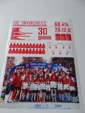Arsenal FC 2003-04 The Invincibles Unbeaten Season Exclusive A4 Print