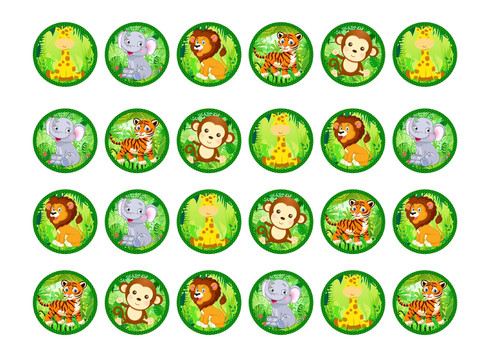 Safari animals edible - 24,