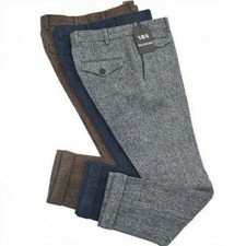 Men Herringbone Tweed Pants