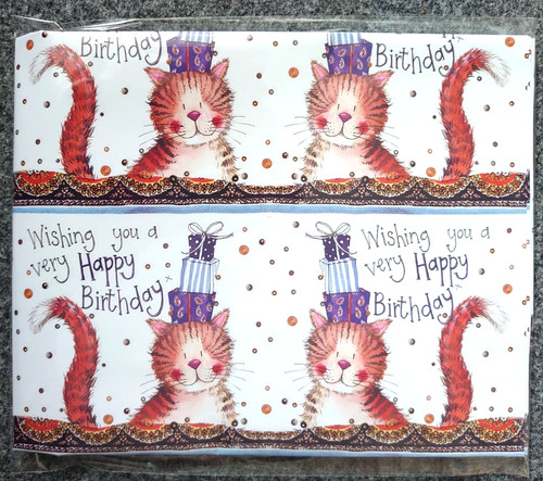 Birthday wrapping paper cat - paper,