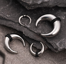 Silver Metal Septum Pincher Gauges / Plugs