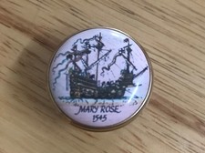 Halcyon Days Enamel Trinket Box Screw Top Mary Rose Ship 1545