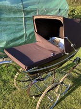 BALMORAL  SILVER CROSS PRAM,  Brown, with extras collection only 