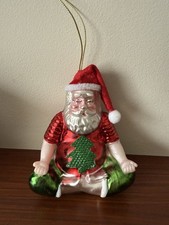 Quirky meditation yoga Zen Santa Father Xmas bauble ornament rare in U.K.