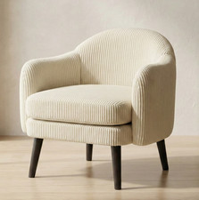 Beige Corduroy Armchair Living