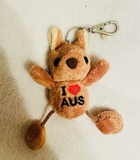 I ❤️ AUS Kangaroo keychain Souvenir Australia SOFT Plush Toy Keyring NEW