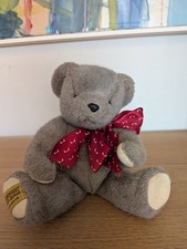 VINTAGE MERRYTHOUGHT GREY PLUSH 10" TEDDY BEAR
