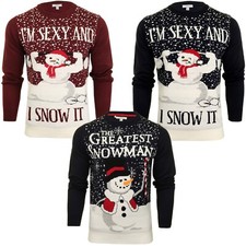 Xact Mens Novelty Funny Christmas Jumper, Sexy & I Snow It/ Greatest Snowman