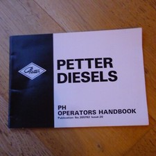 Petter PH Diesel Engine Operator's Handbook Genuine Original inc UK P+P