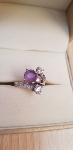 18ct white gold - gold, lavender