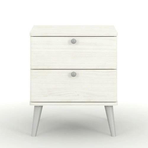 Whitewashed drawer bedside - whitewashed,