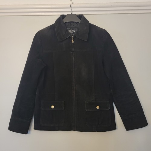 Black milan leather suede - milan,