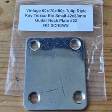 Vintage 60s 70s 80s Kay Teisco Tulip Style 42x33mm Spacing Guitar Neckplate #22