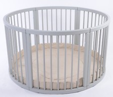 ROUND Playpen ATLAS Quattro with BEIGE Playmat STRIPS Brand NEW V. LARGE SALE