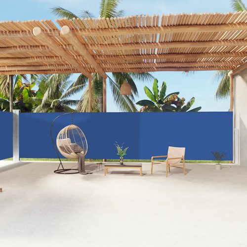 Side awning retractable blue - side,